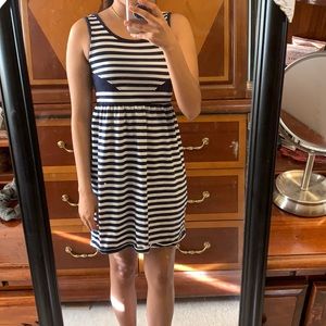 Blue and white stripped dress